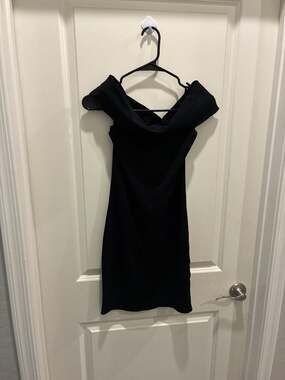 T by Alexander Wang Women's Black Off-The-Shoulder Mini Dress